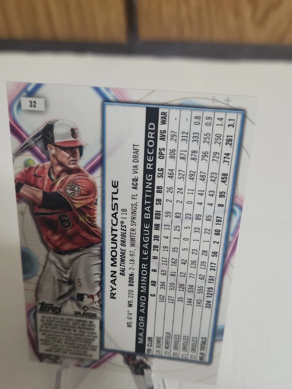 Ryan Mountcastle Topps Chrome Orange Wave Numbered 12/25